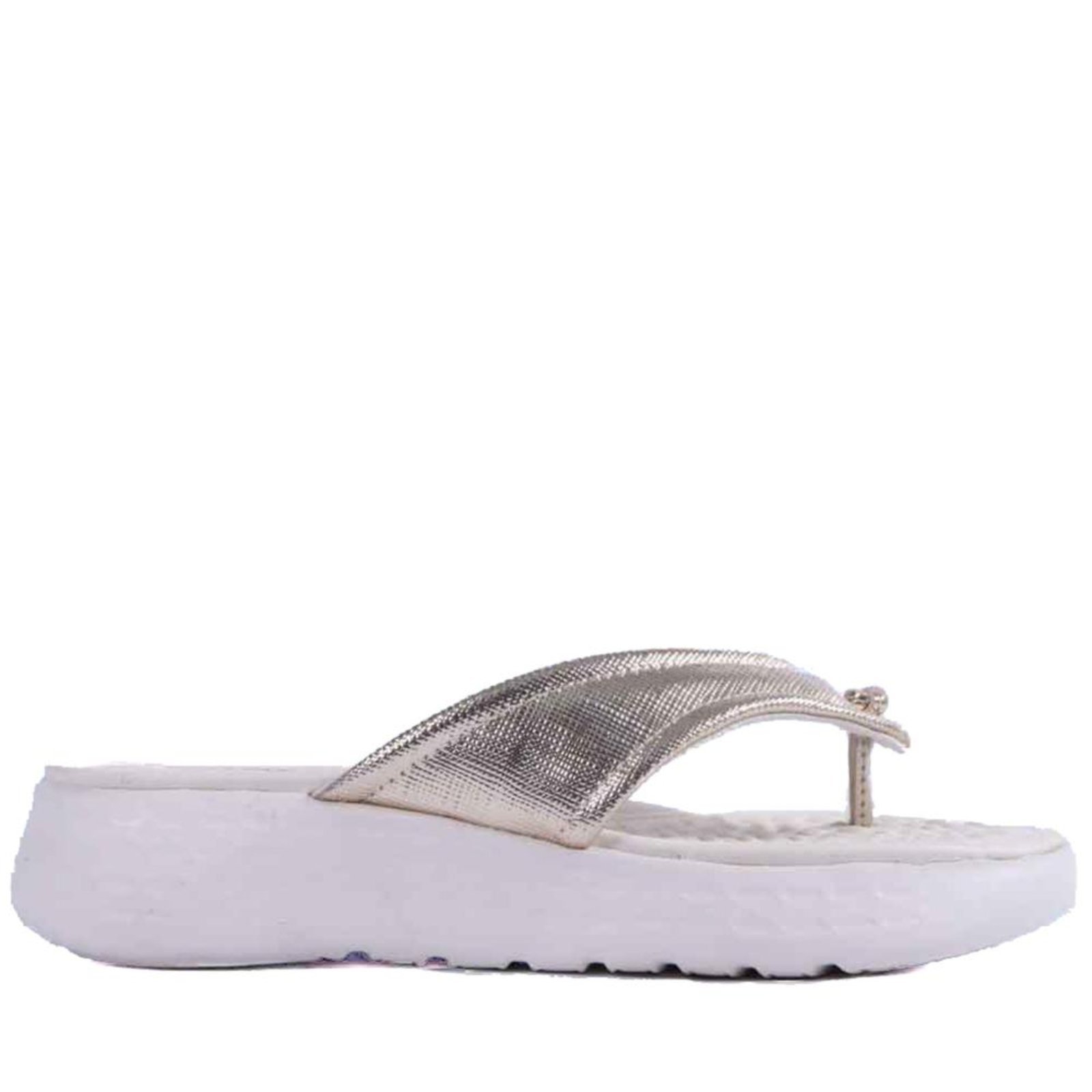 Chinelo Feminino Comfortflex Plataforma 25-47401 Ouro Dourado