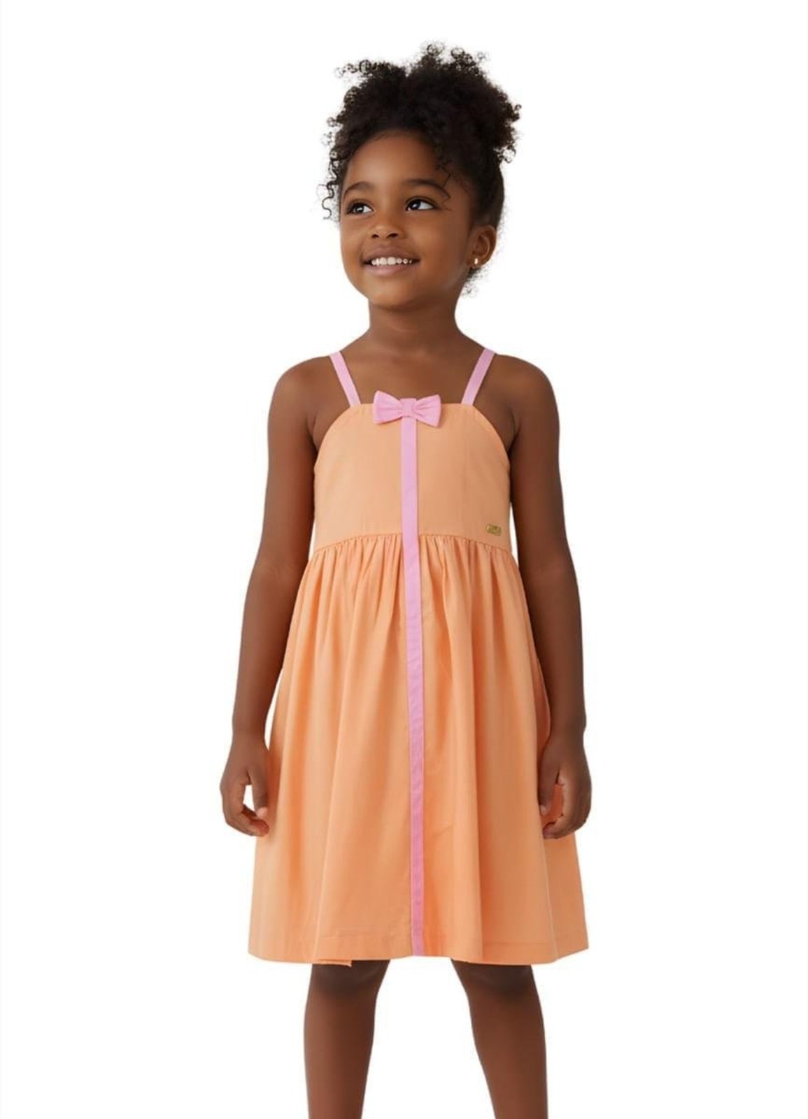 Infantil - Vestido Menina Sorbert Tropical Alphabeto Gelatina Laranja