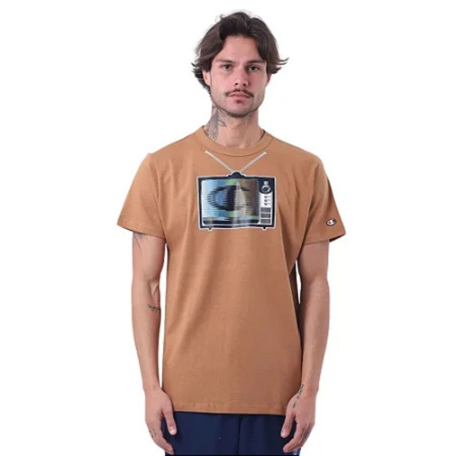 Camiseta Champion Logo - BRIEFLY BROWN
