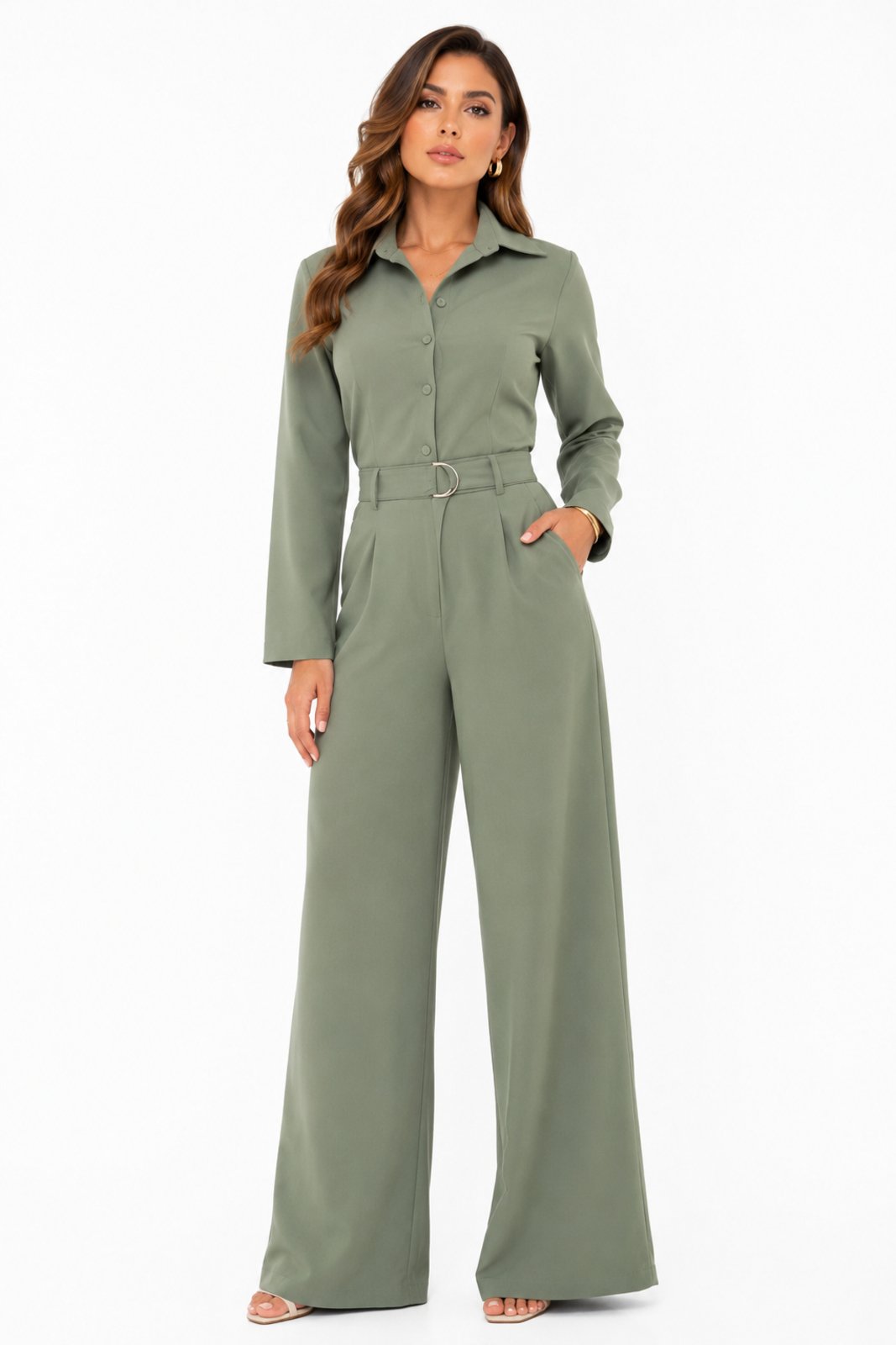 Conjunto Feminino D Bell Outlet Fashion Alfaiataria Clássico Sálvia
