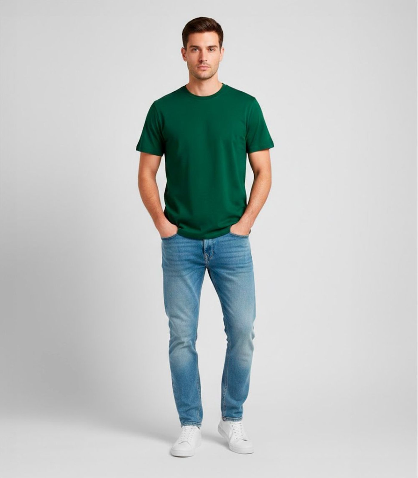Camiseta Masculina Básica Com Gola Redonda Rovitex Verde