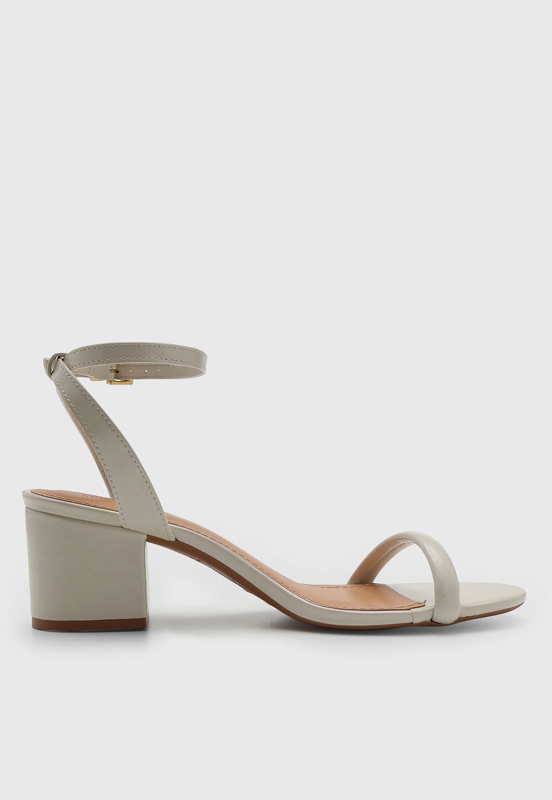 Vista 3 Sandália Feminina Santa Lolla Salto Bloco Off-White off-white white Santa Lolla off-white white
