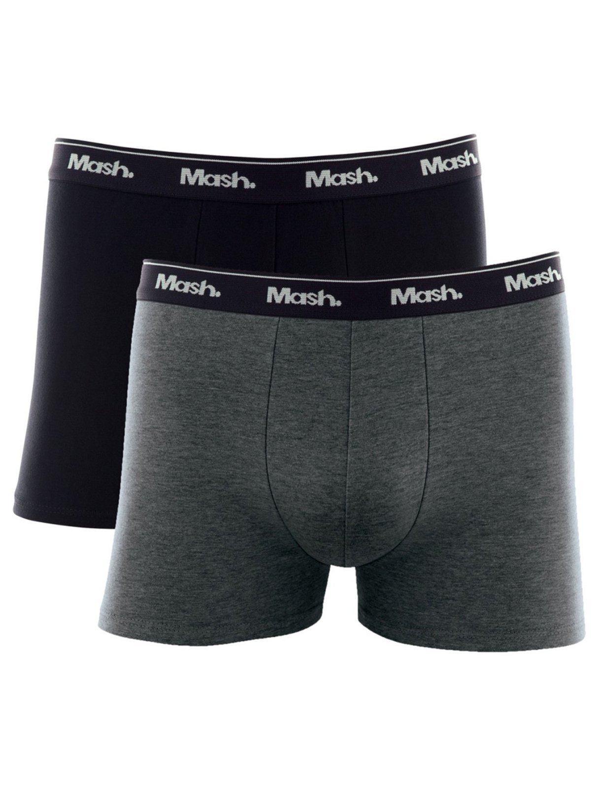 Vista 2 Cueca Mash Boxer Cotton Basic Preta Mescla Pack 2UN grafite/preto MASH grafite/preto