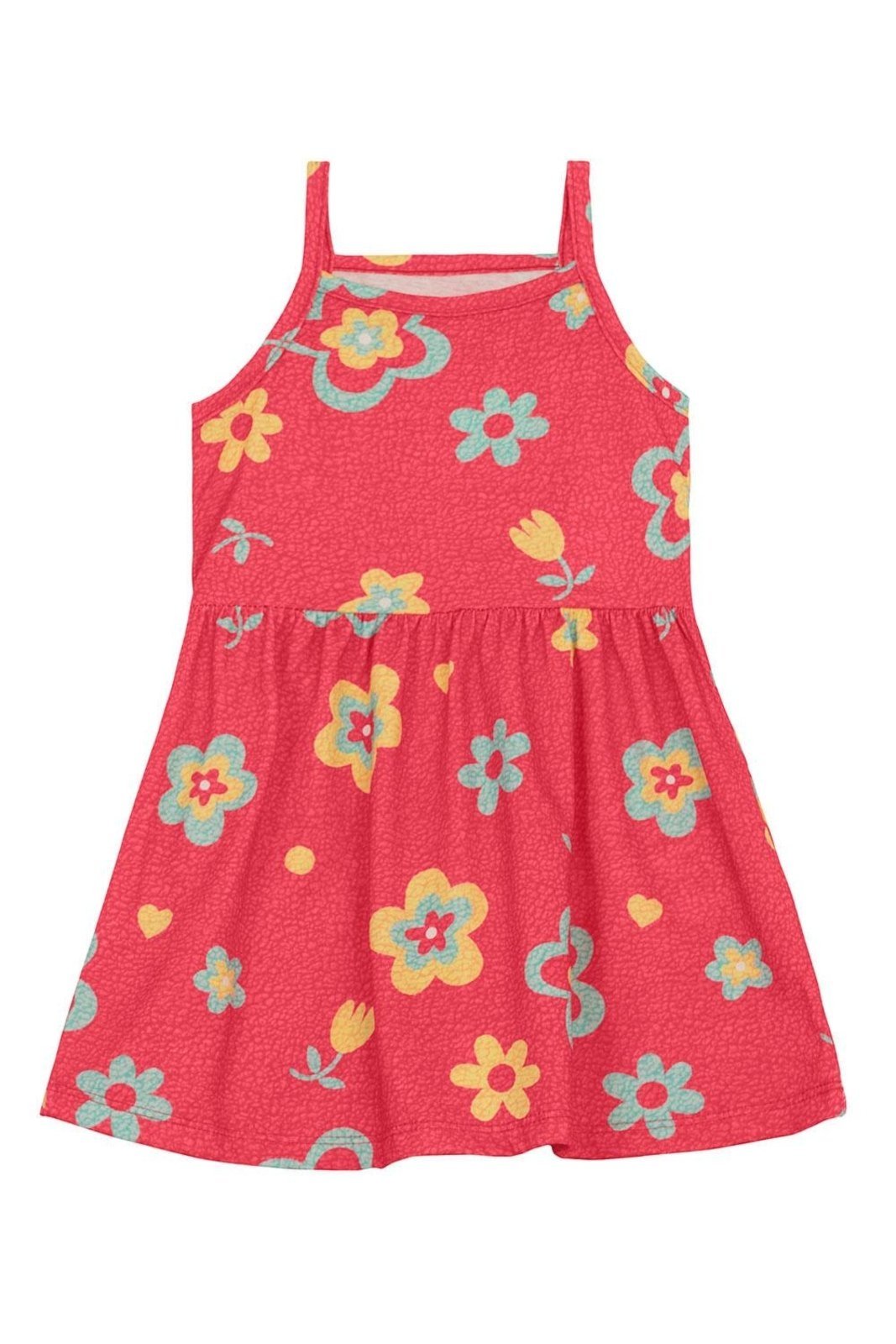 Infantil - Vestido menina de flores Brandili Vermelho