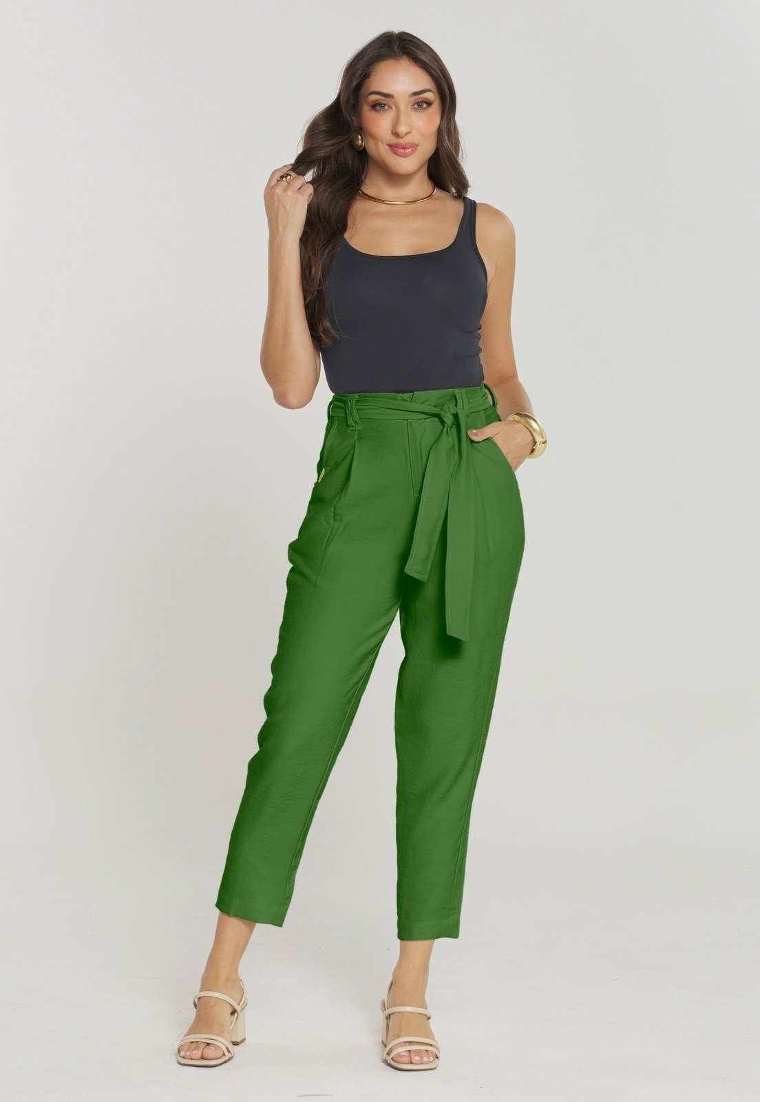 Calça Rudély Com Amarração Verde Militar