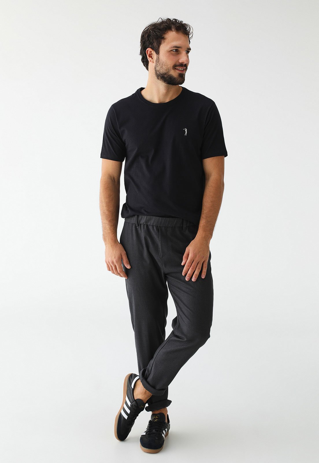 Vista 3 Camiseta Aleatory Reta Mini Icon Preta preto Aleatory preto