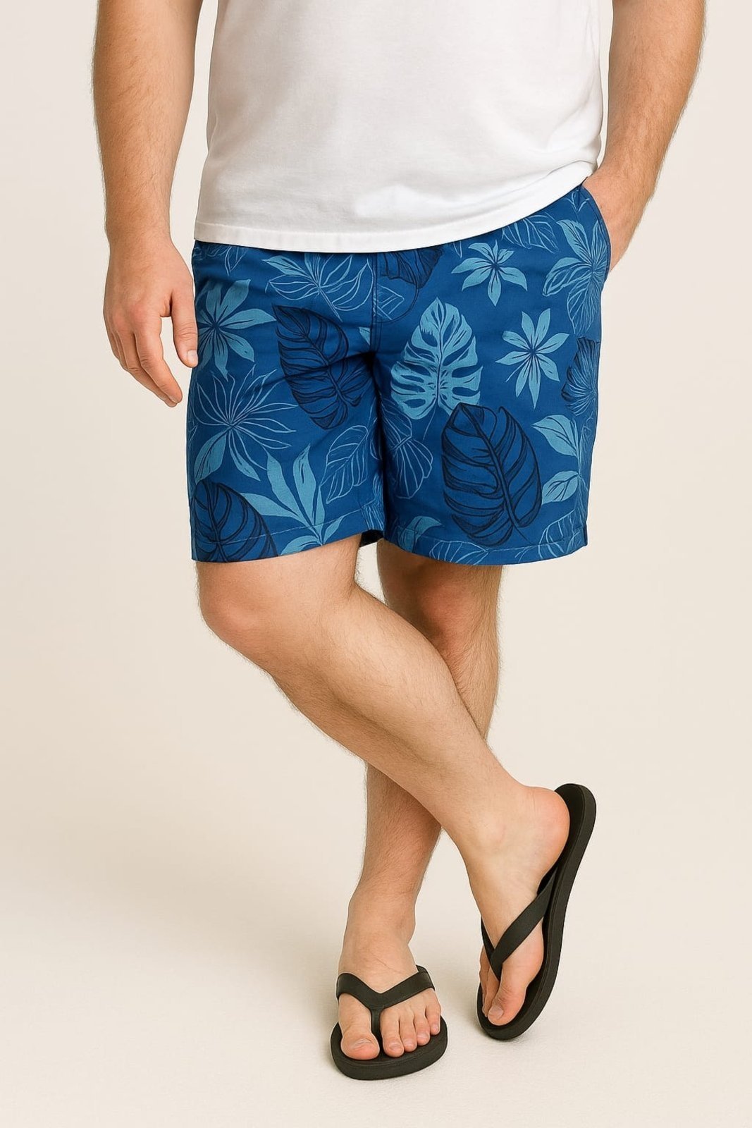 Short Estampado Elastano Plus Size Grande Bermuda praia Azul Royal