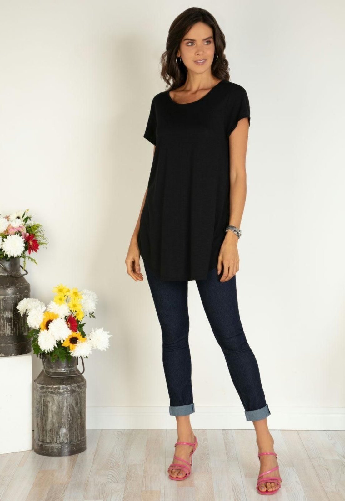 Blusa Alongada Com Barra Arredondada Quintess
