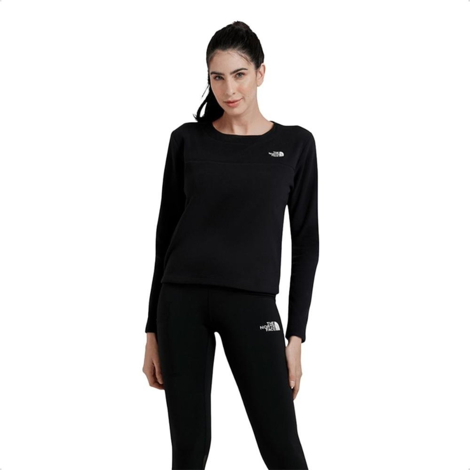Blusa The North Face Feminina TKA 100 Fleece Glacier Crew Preto