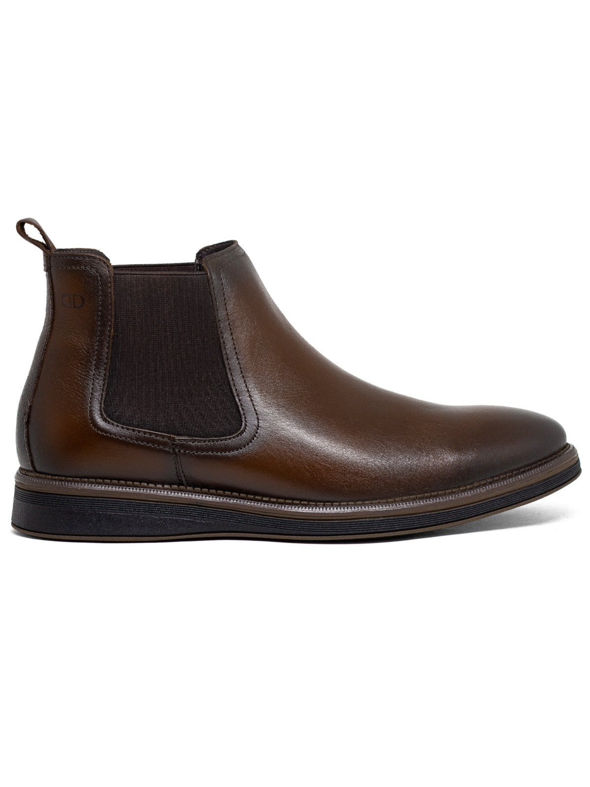 Bota Masculina Democrata Metropolitan James Hi-Soft 32 Couro Confortável Mogno Sola Preta
