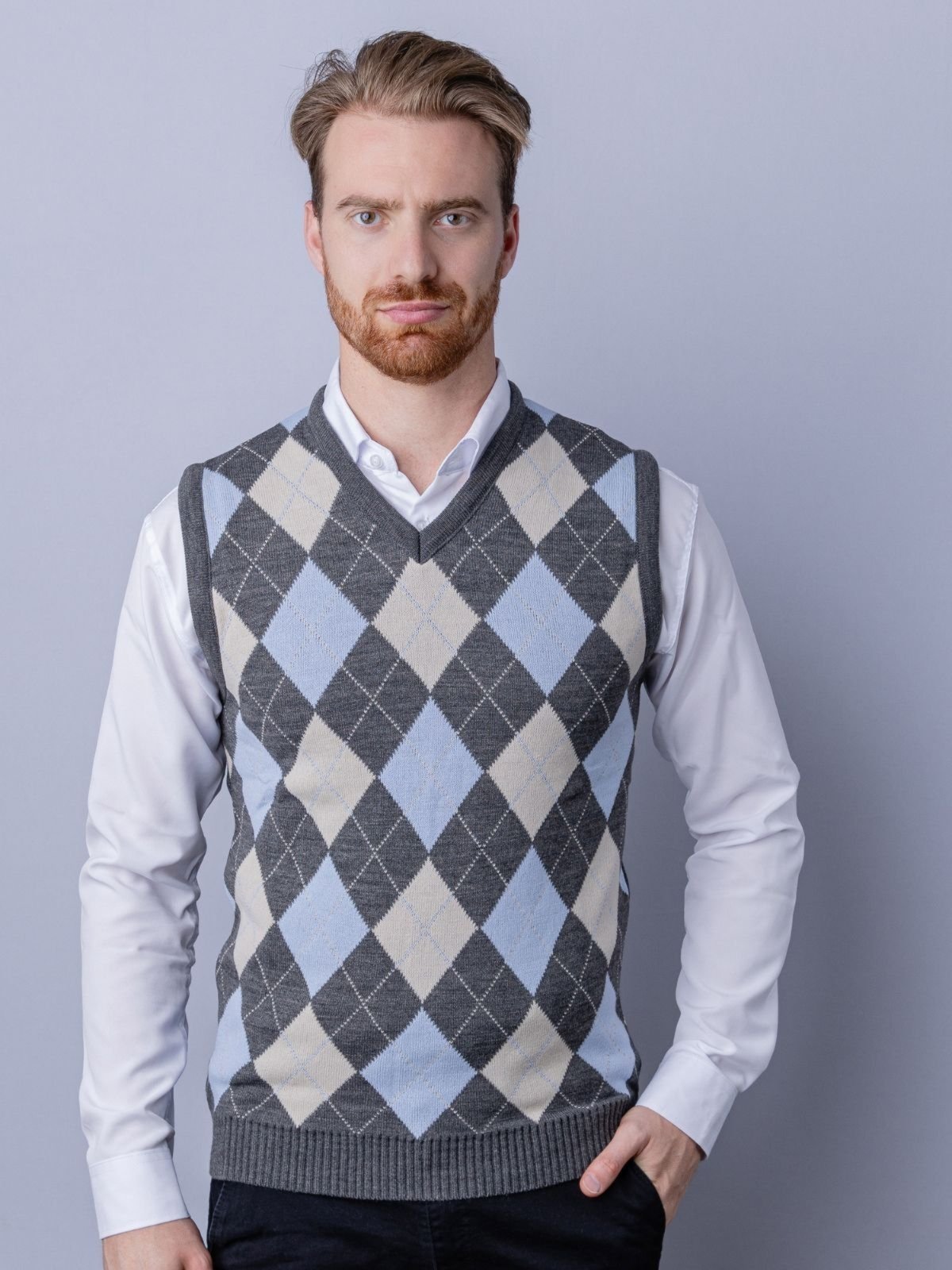 Colete com jacquard