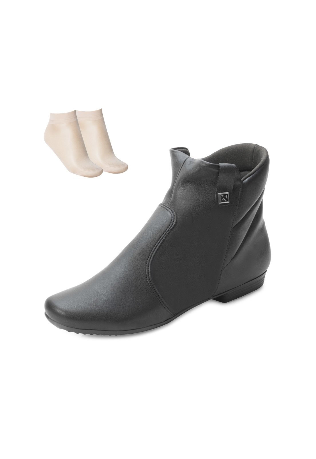 Bota Cano Curto Piccadilly e Meia PD24-25023 Preto