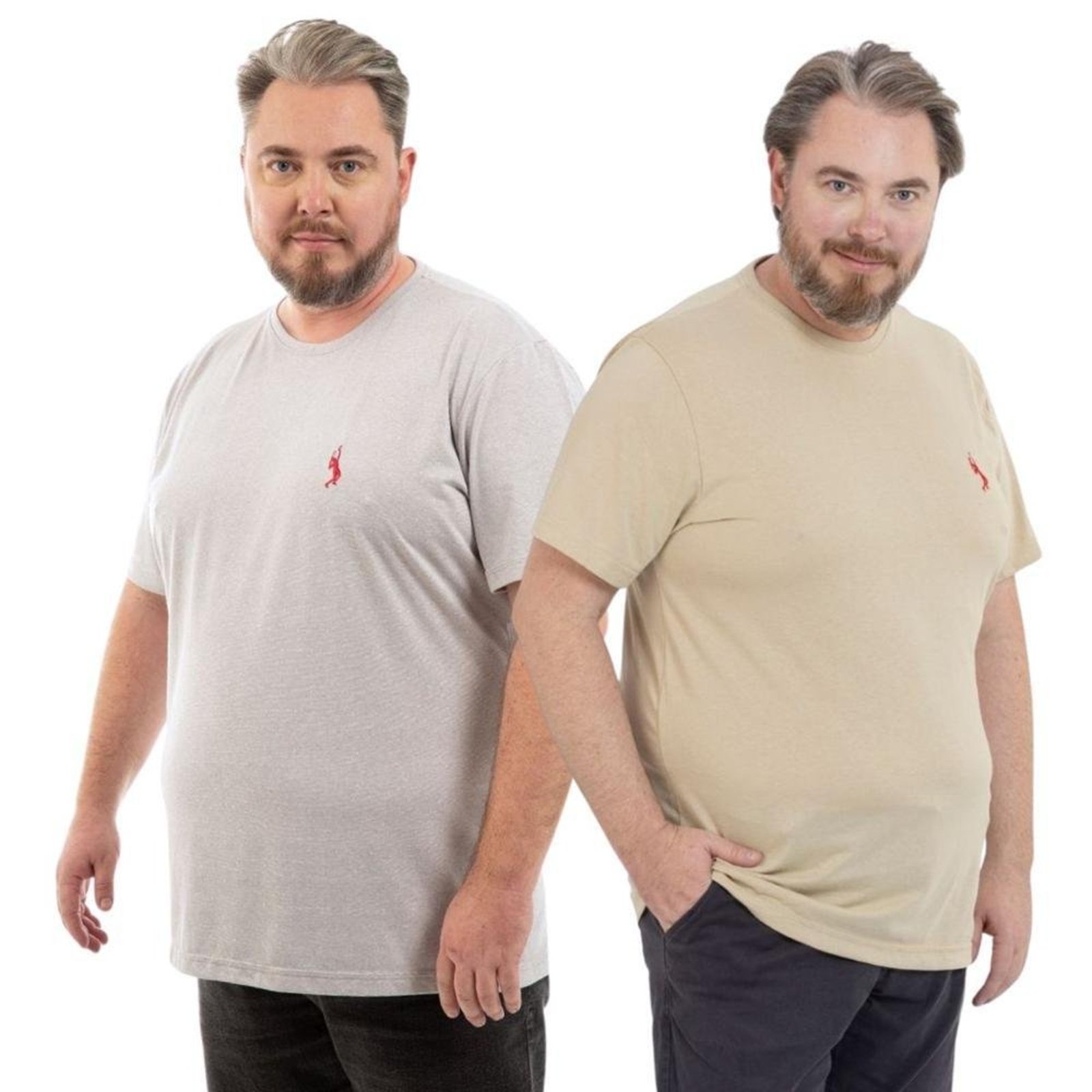 Kit 2 Camiseta Plus Size Básica Casual Masculina Confortável em Malha Leve
