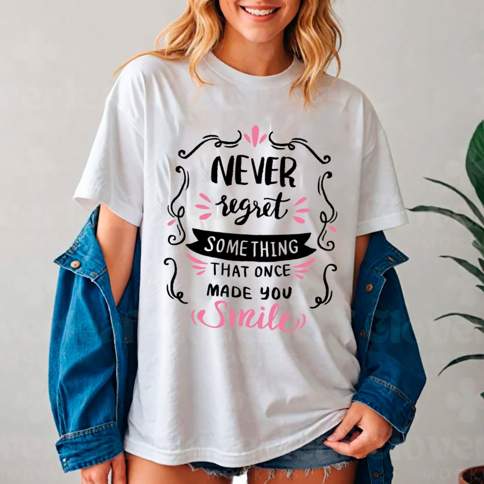 Camiseta Ousy Made You Smile Oversized Feminina Branco