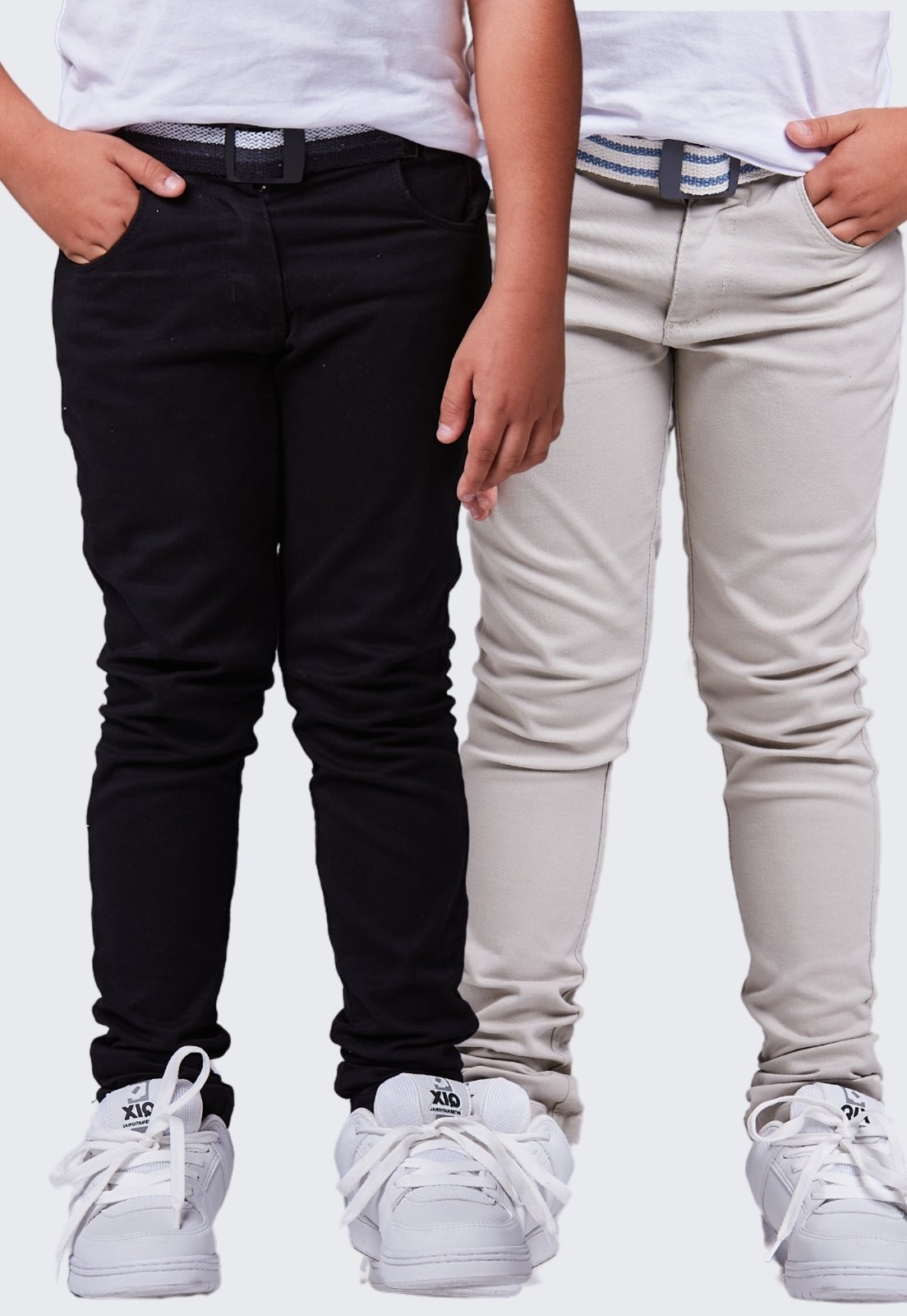 Infantil – Kit 2 Calça Jogger Jeans Daze Modas Preto e Bege