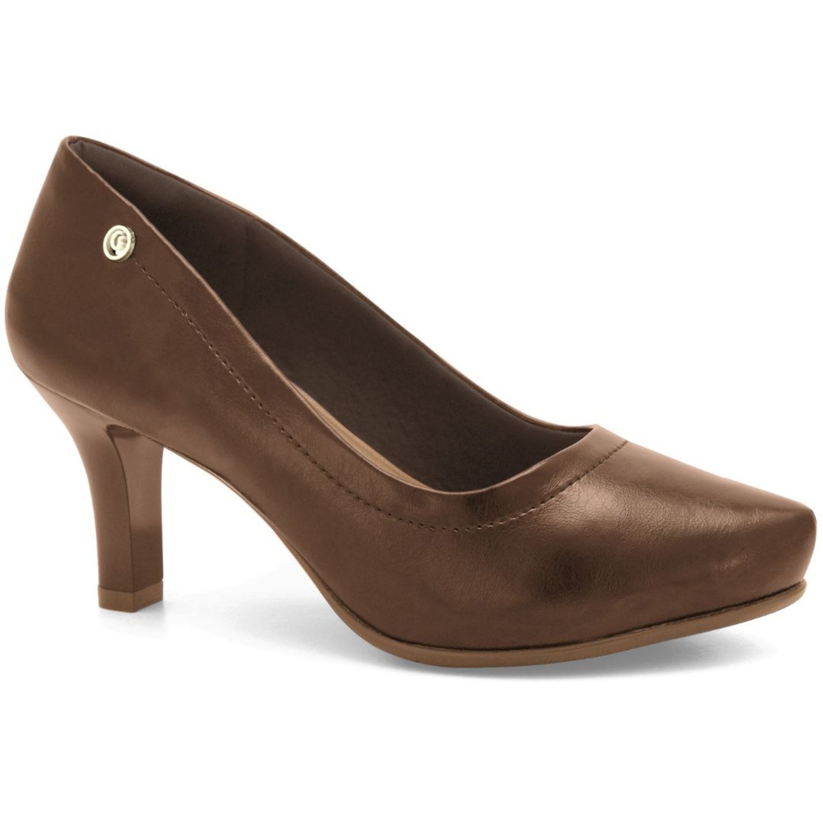 Sapato Feminino Salto Médio Meia Pata Comfortflex 2685301 - Capuccino