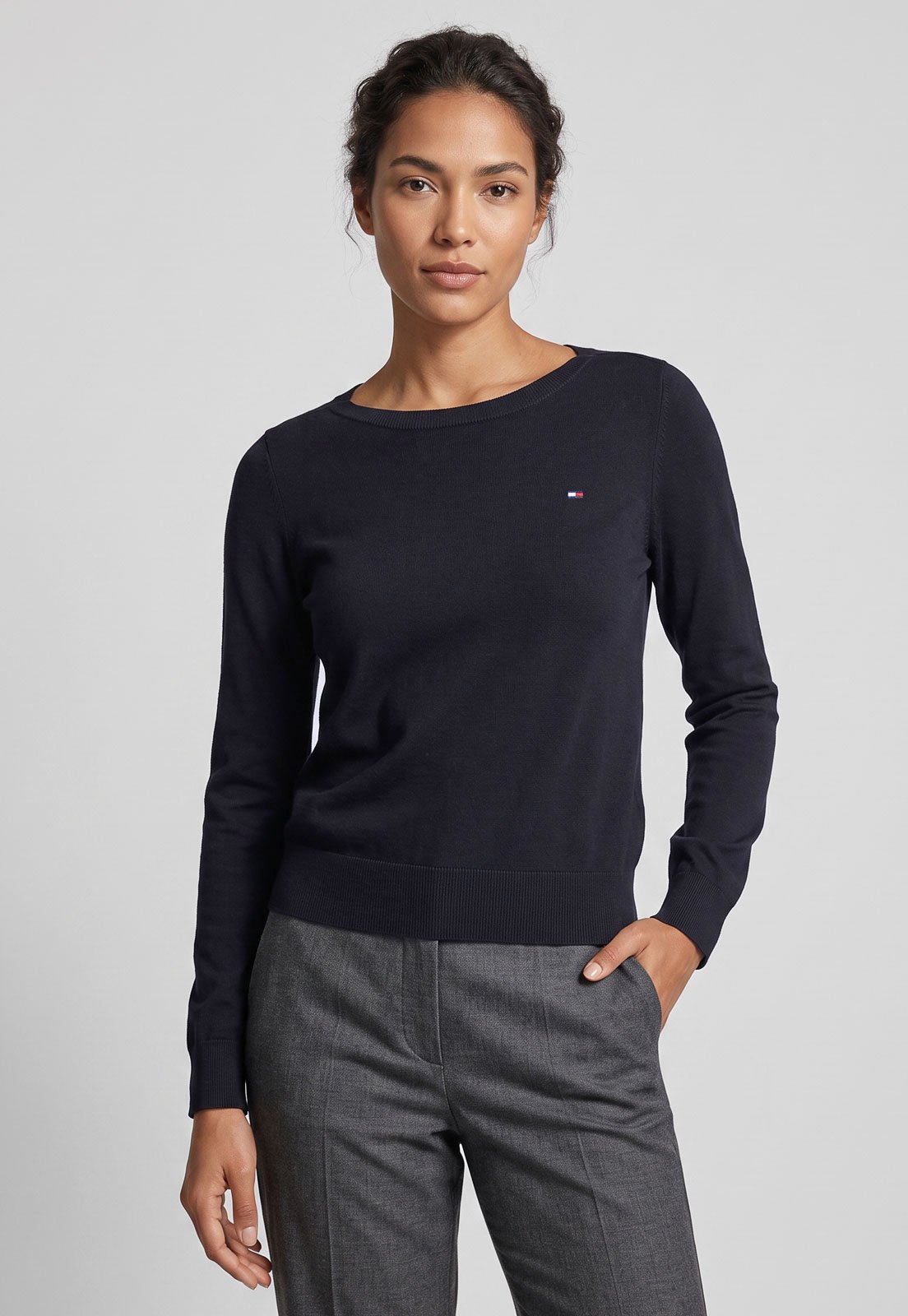 Suéter Feminino Tommy Hilfiger Decote Redondo Azul