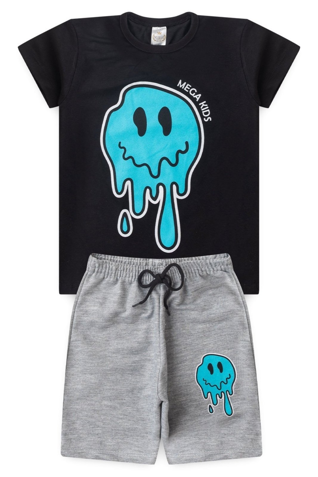Infantil – Conjunto Verão Masculino Melting Face – Preto