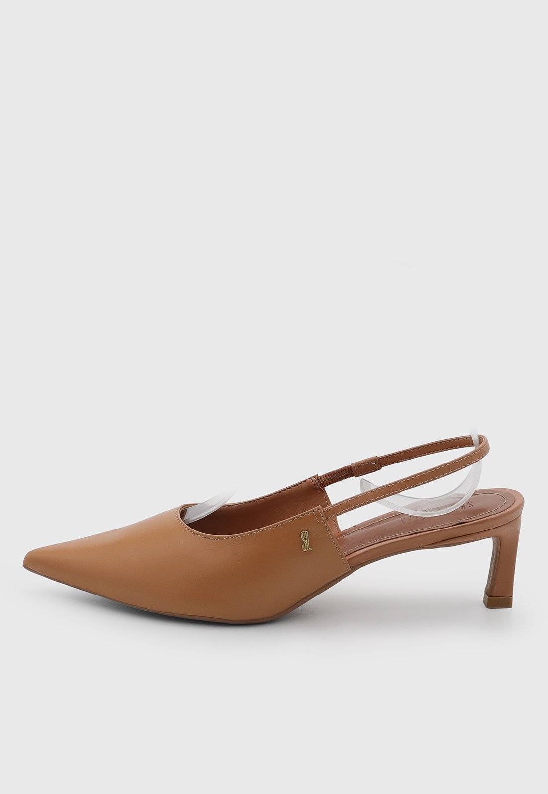 Scarpin Feminino Santa Lolla Couro Bico Fino Caramelo