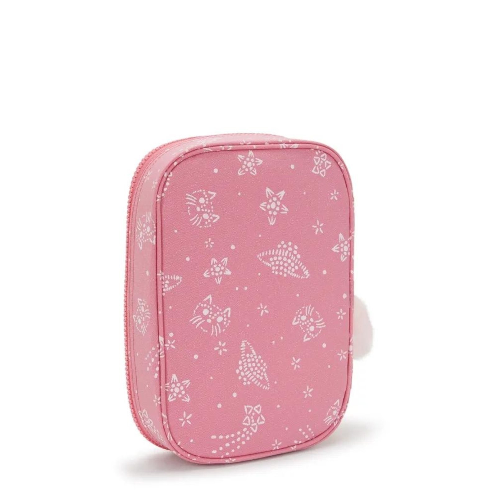 Vista 3 Estojo Kipling 100 Pens Estampado Feminino Glitter Cats Rosa incolor rosa Kipling incolor rosa