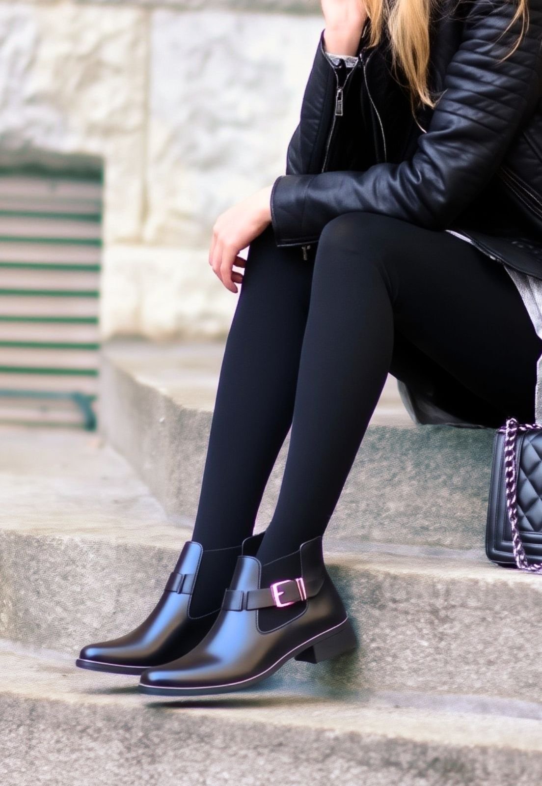 Bota Feminina Chelsea Cano Curto Clube do Sapato de Franca de Couro DFT Tricia Preta Preto