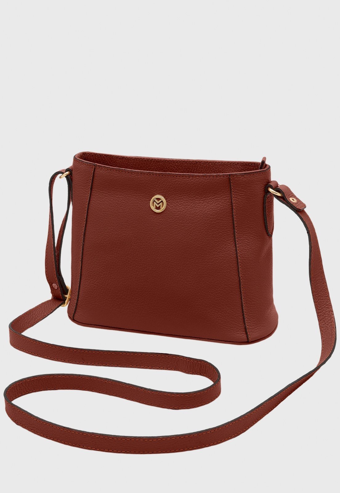 Bolsa Transversal Couro Mariart Mini Jasmim Terracota