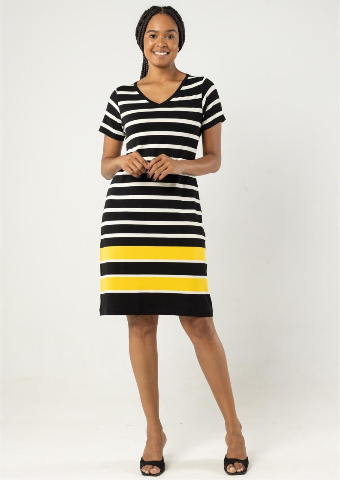 Vestido Pau a Pique Listrado Preto PRETO – XL Pau a Pique