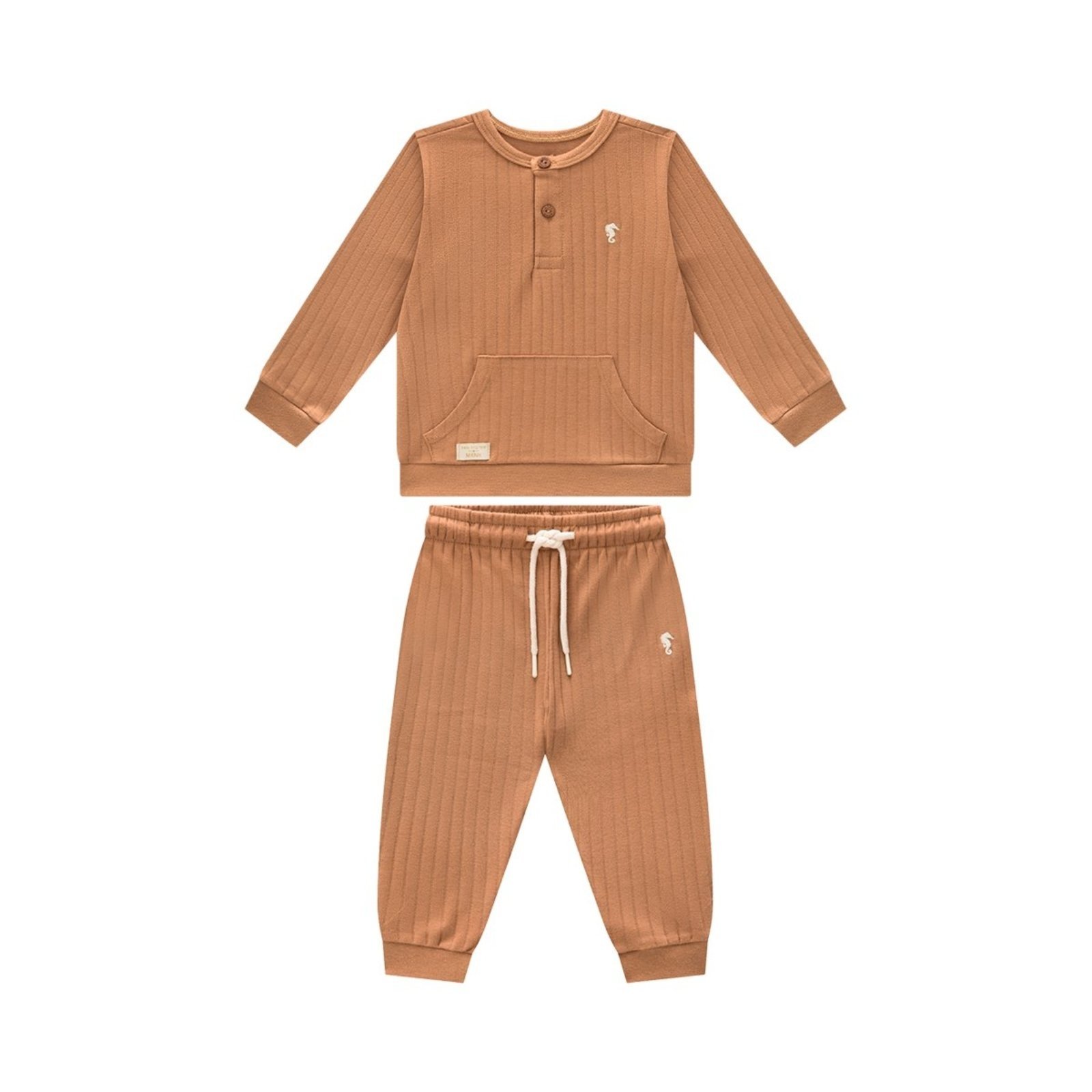 Infantil - Conjunto Menino com Blusão e Calça em Suedine Confortável