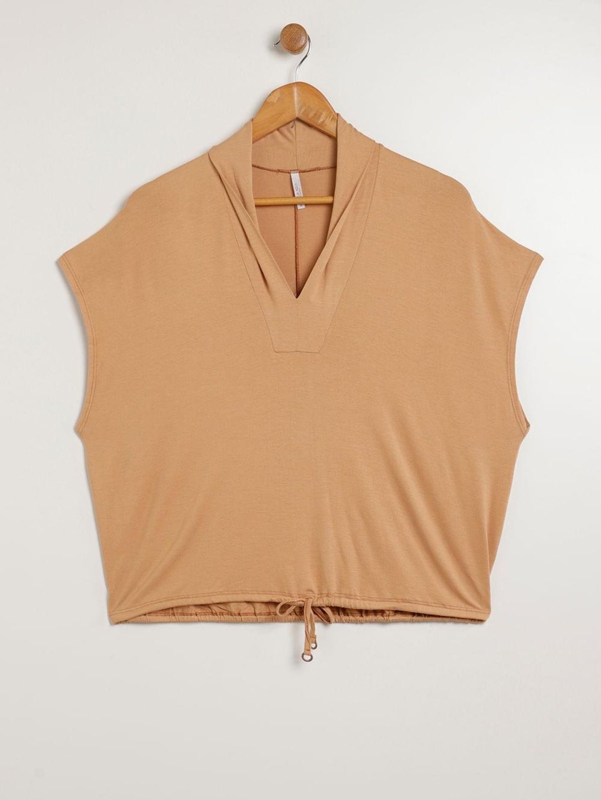 Blusa Manga Curta Plus Size Feminina BEGE