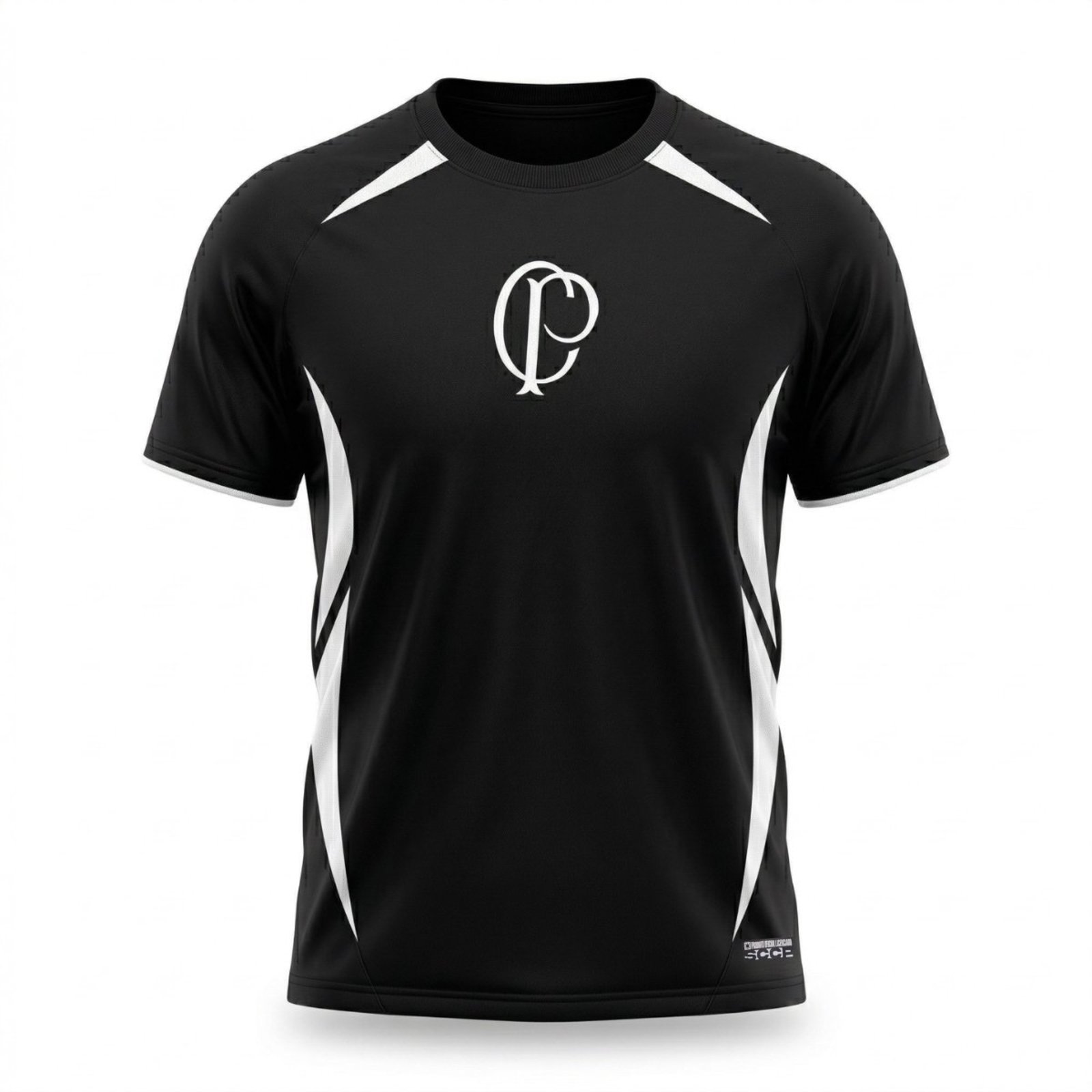 CAMISA CORINTHIANS MASCULINA RAGLAN BLACK PERFORMANCE PRETO
