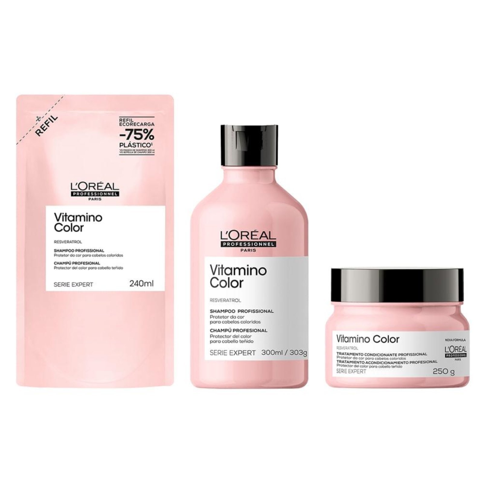 Vista 2 Kit L'Oréal Professionel Serie Expert + 3 Produtos Loreal Professional incolor Loreal Professional incolor