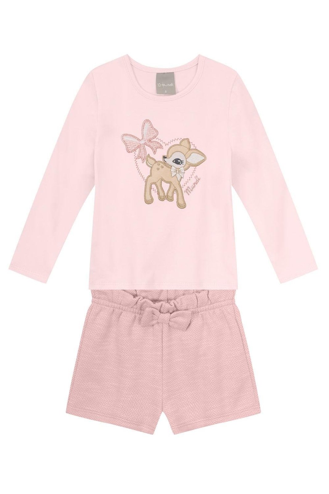 Infantil - Conjunto menina com bordado delicado Mundi