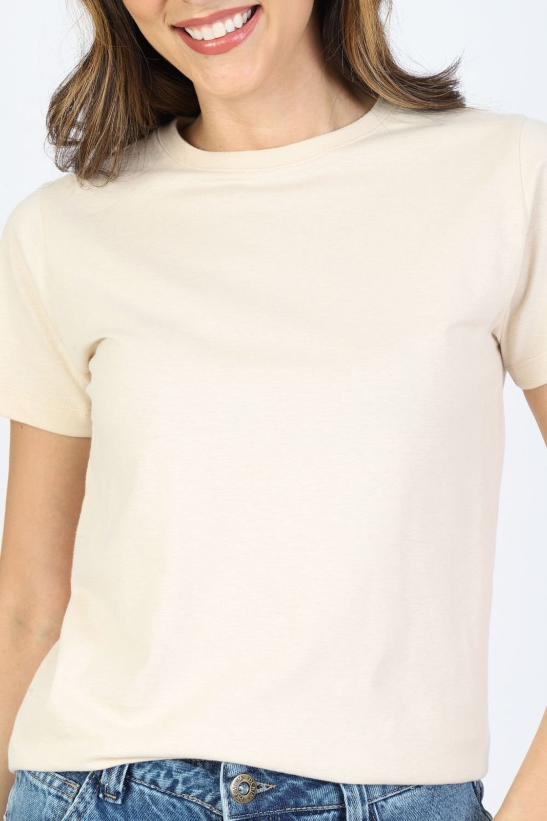 Vista 3 T shirt Decote Redondo Bege P Gazzy nude Gazzy nude