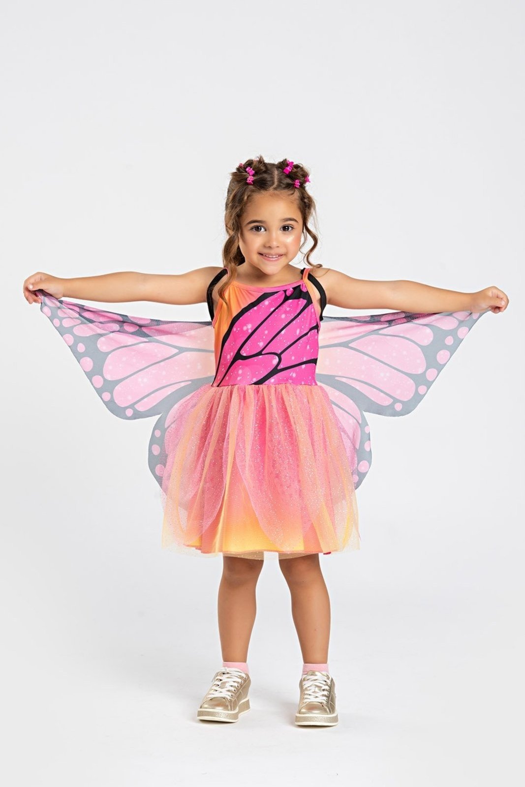 Infantil - Vestido Bem Vestir Fantasia Feminina Borboleta