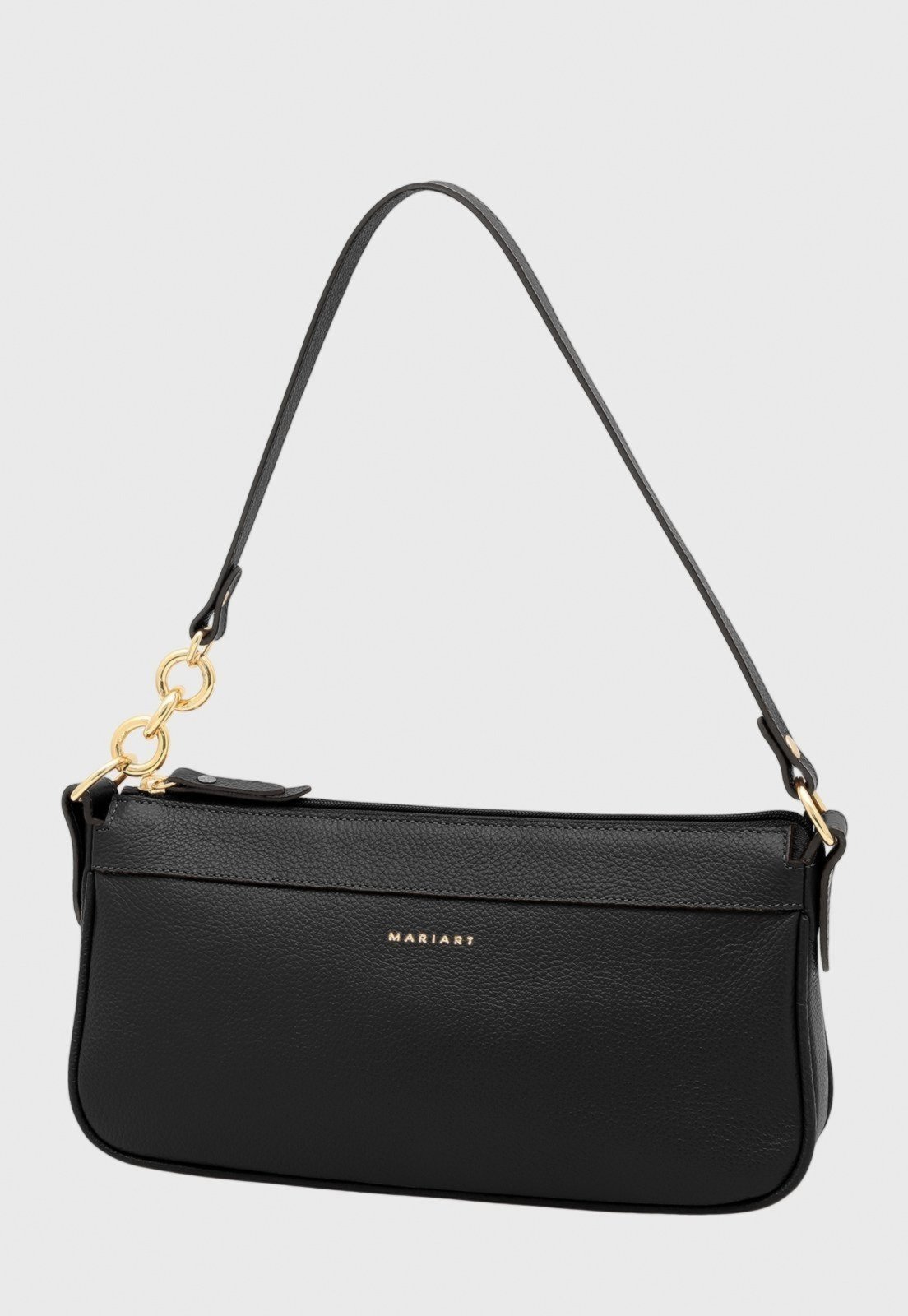 Bolsa Shoulder Couro Mariart Cacau Preta