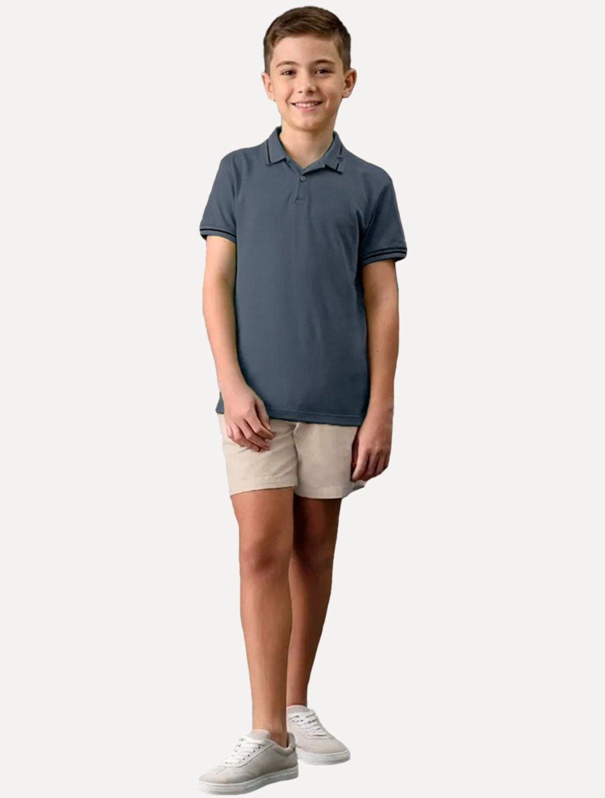 Infantil - Bermuda Calvin Klein Color Curta Paper TAG CK Caqui Claro