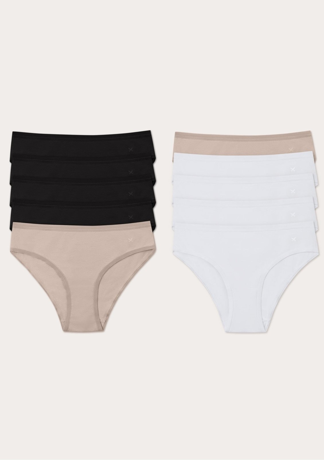 Vista 2 Kit Com 10 Calcinhas Básicas Biquíni Em Algodão Com Elastano Hering HERING INTIMATES nude HERING INTIMATES nude