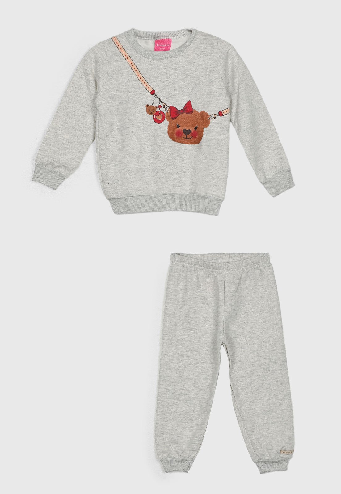 Conjunto Longo Kamylus Ursinho Cinza