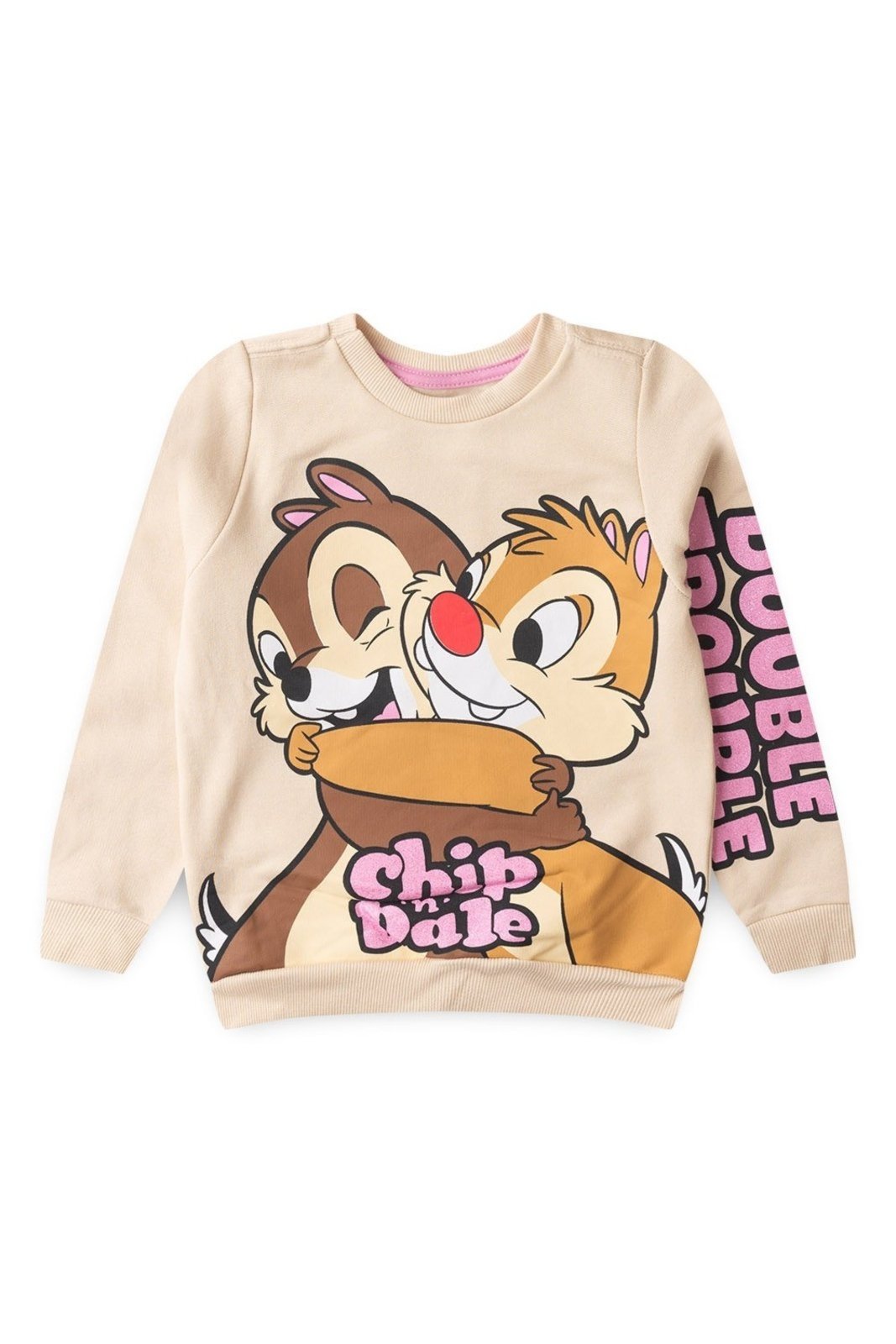 Infantil - Casaco Disney Moletom Menina Tico e Teco Bege Bege