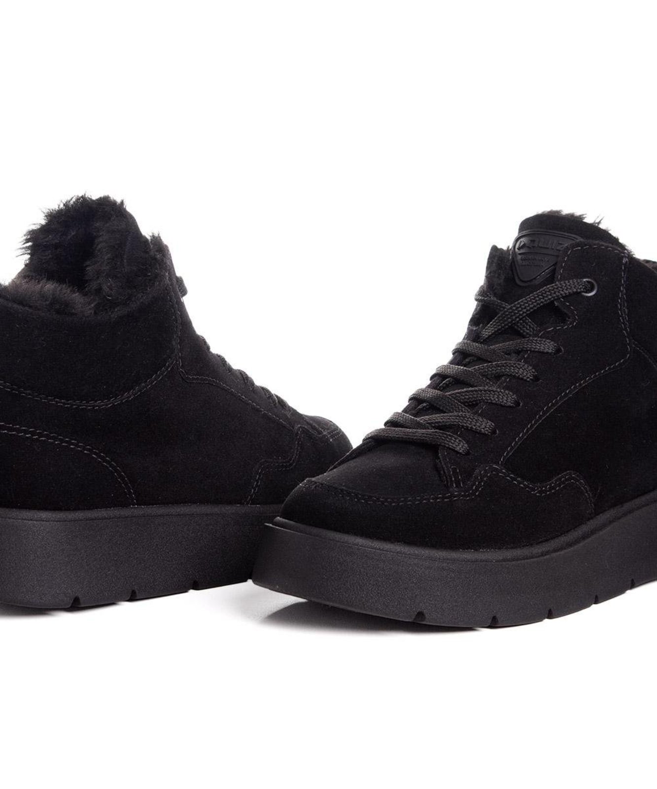 Tênis Cano Alto Quiz Feminino Forrado Preto Incolor