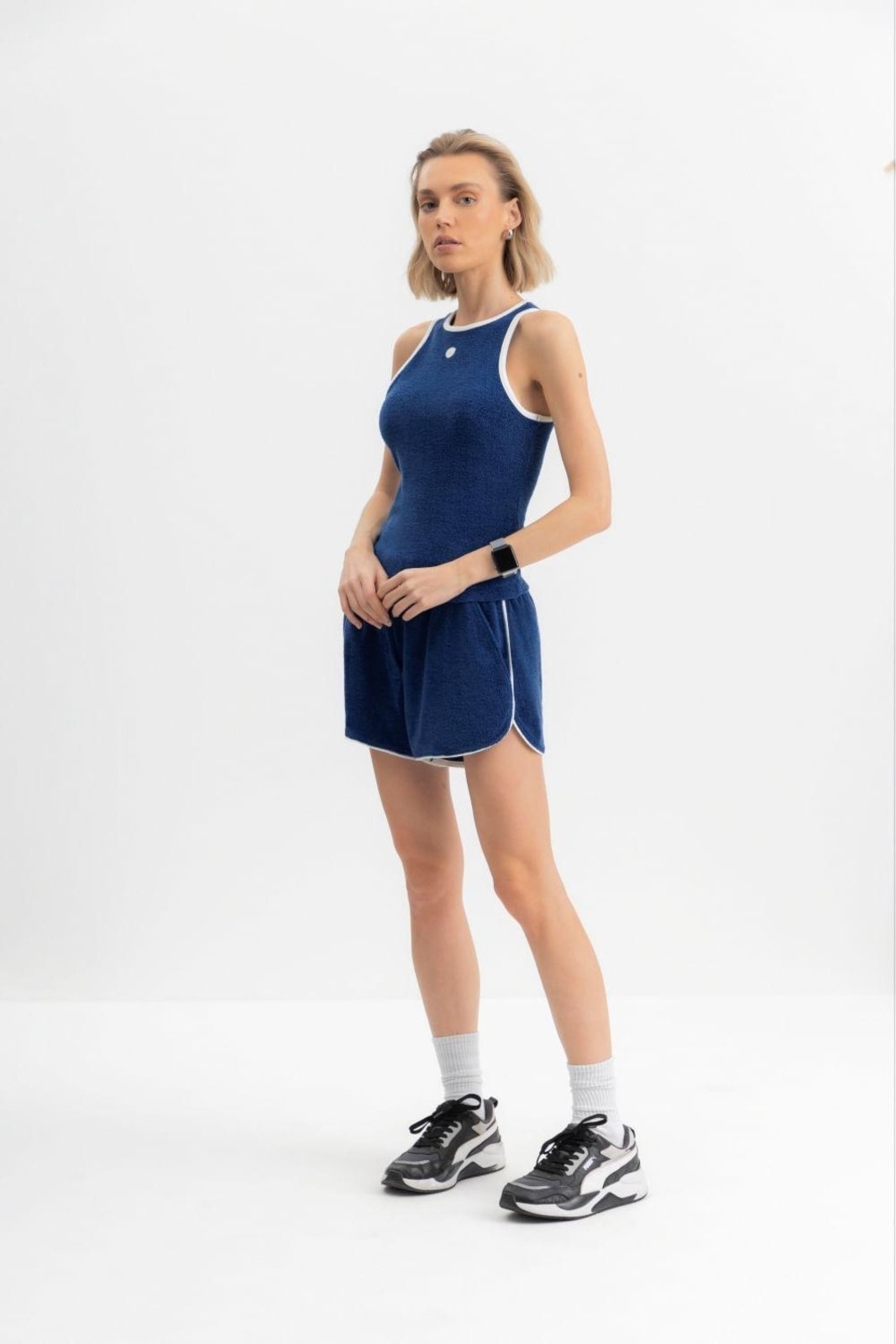 Vista 2 Blusa feminina atoalhada Essendi azul Essendi azul