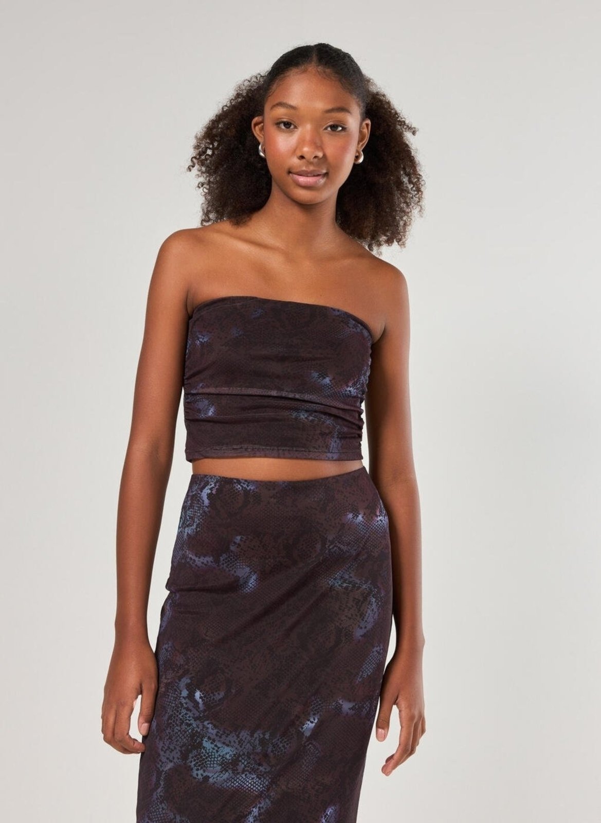 Tube Top Tule Estampado