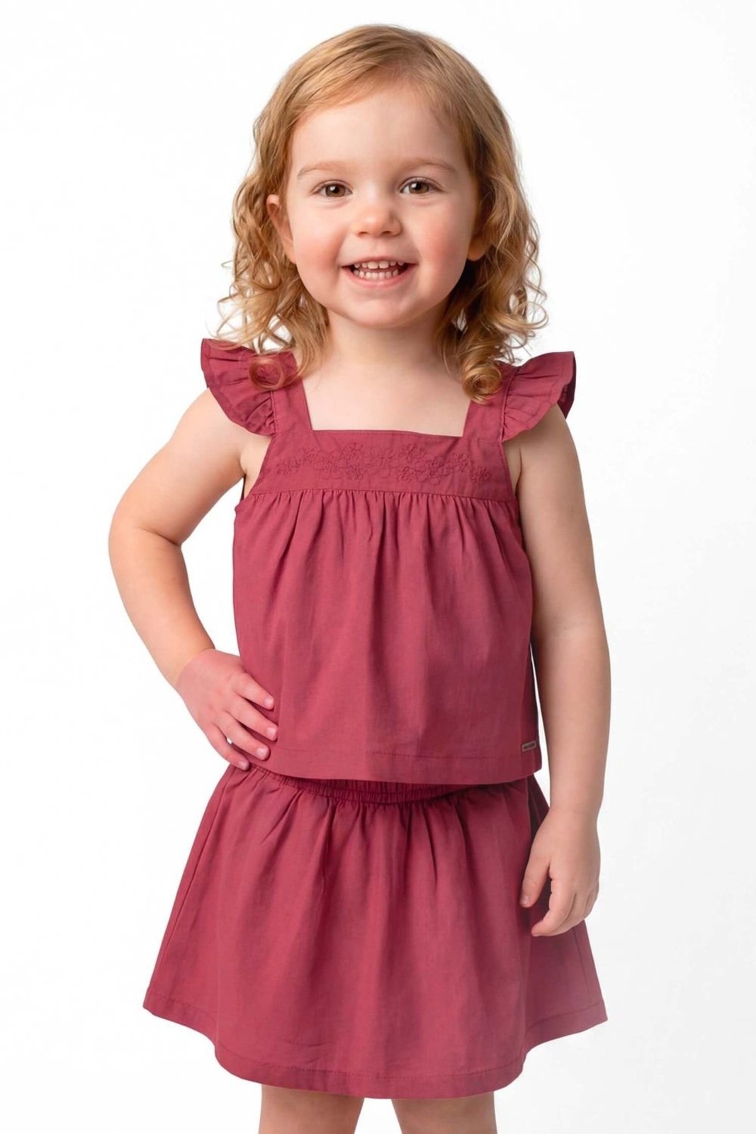 Infantil - Conjunto Menina Tricoline Colorittá Vermelho