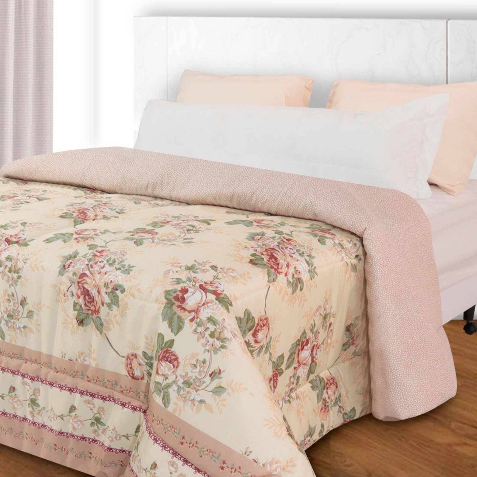Edredom Casal Antialérgico Dupla Face Estampado 215x190cm BF Colchões