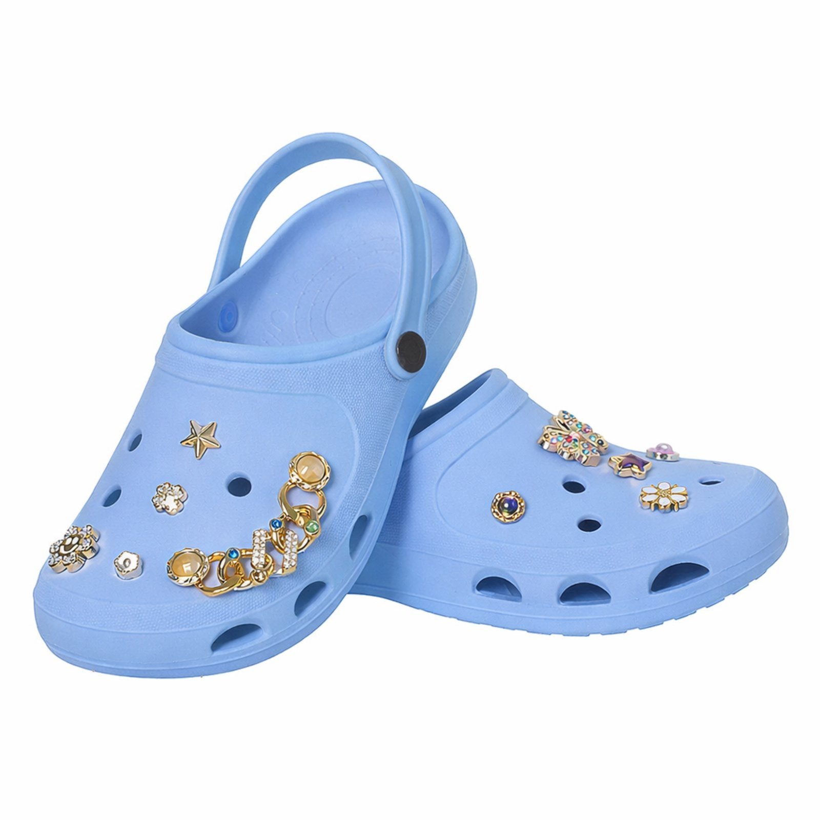 Vista 2 Infantil - Chinelo Babuche Sandália Menina com Enfeite Angipé azul Angipé azul
