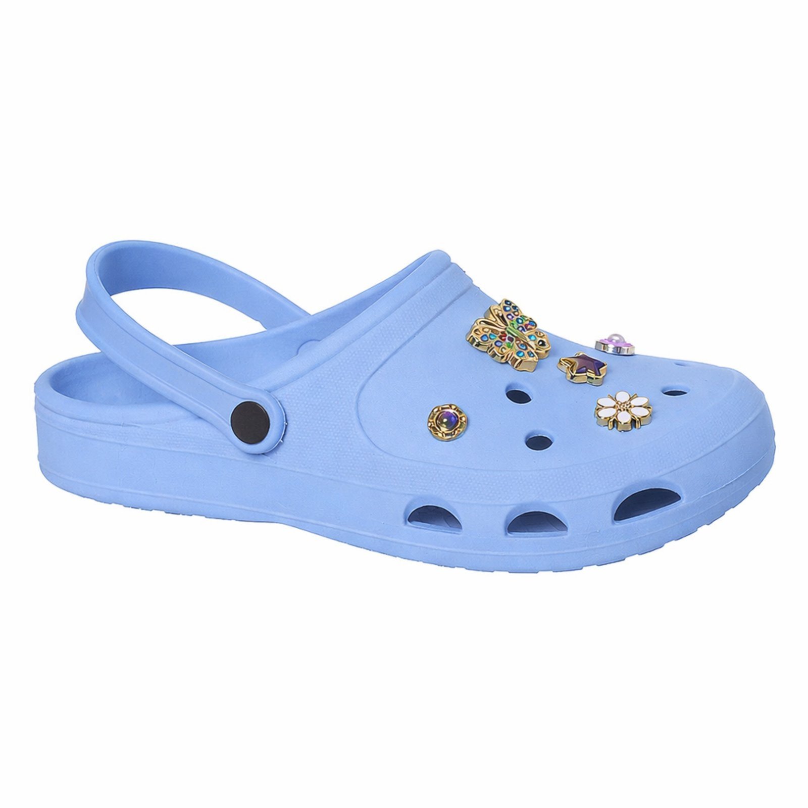 Vista 3 Infantil - Chinelo Babuche Sandália Menina com Enfeite Angipé azul Angipé azul