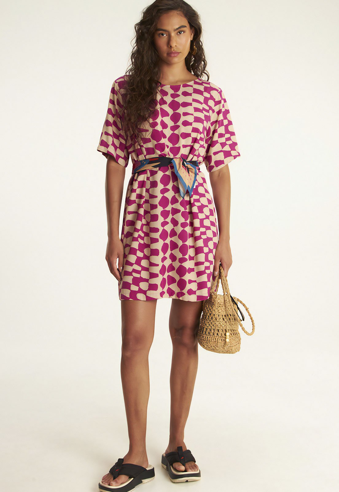Vestido Cantão Curto TDress Tempos Rosa
