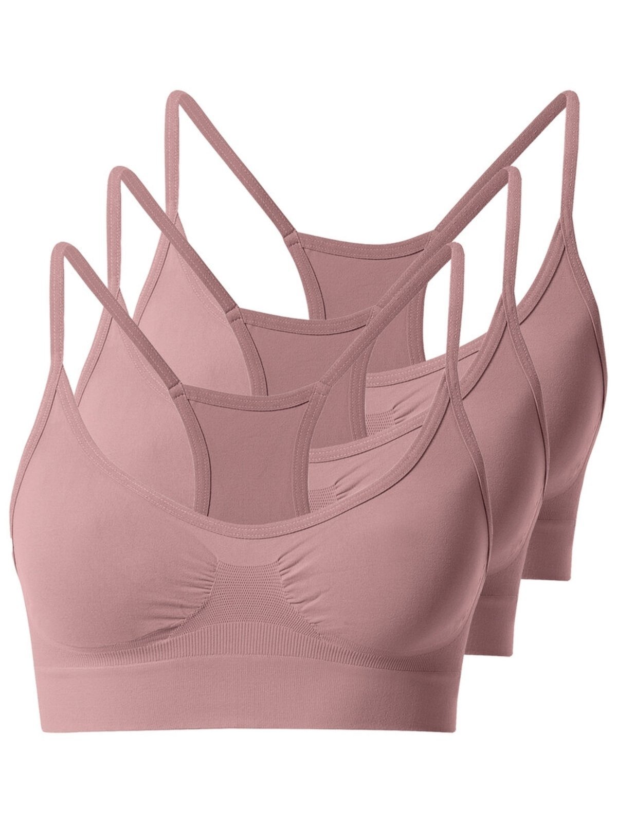 Kit com 3 Tops Nadador sem Aro e sem Bojo She 753.02 Rosa