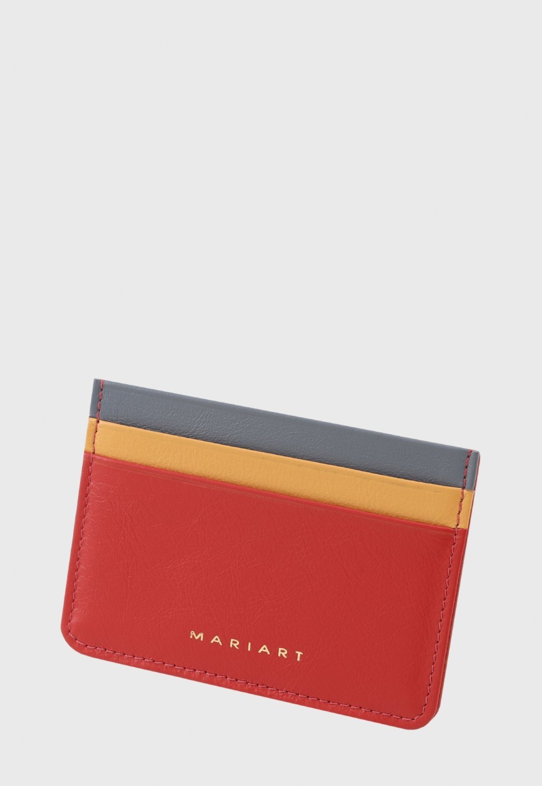 Vista 2 Porta-Cartão Couro Mariart Fruto Arara Mariart vermelho