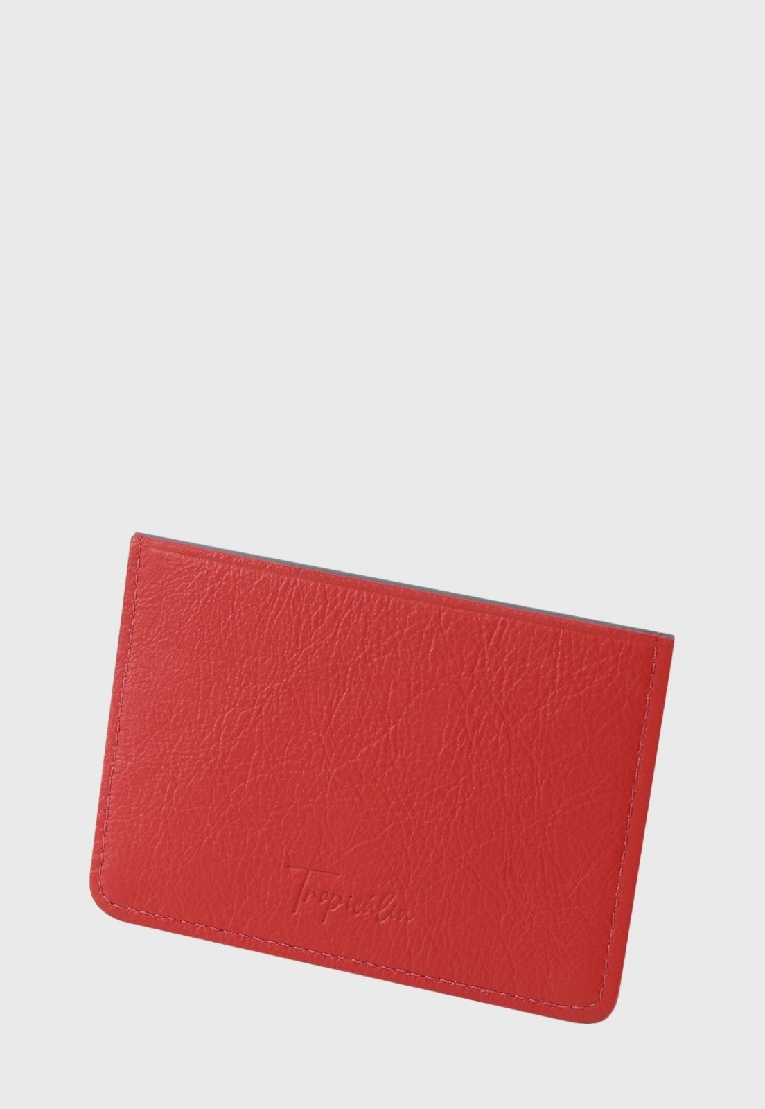 Vista 3 Porta-Cartão Couro Mariart Fruto Arara Mariart vermelho